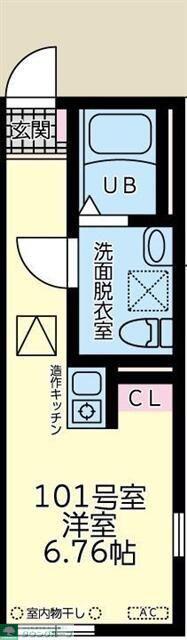 ラトゥール橋本(ワンルーム/1階)の間取り写真