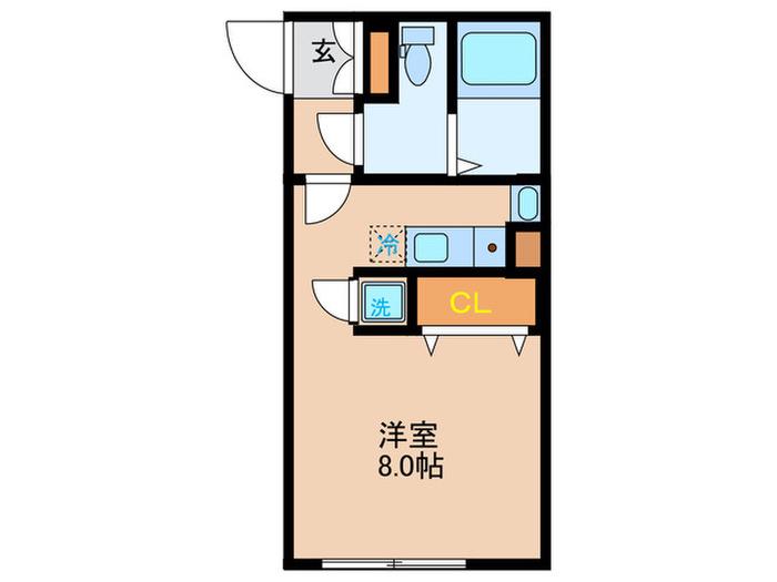 MODULOR白山II(ワンルーム/2階)の間取り写真