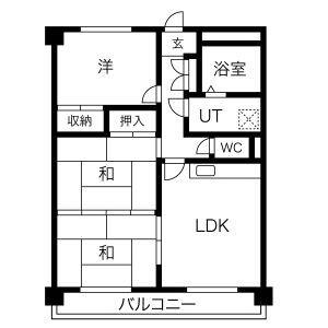 マンション錦(3LDK/1階)の間取り写真