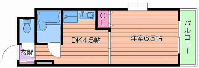プレアール都島VI(1DK/3階)の間取り写真