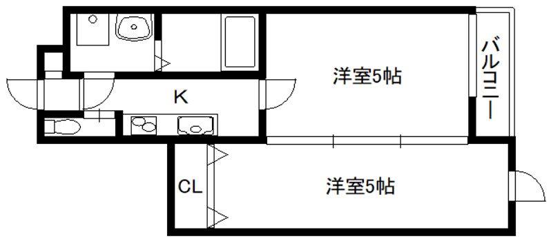 ベレーザ西陣I(2K/2階)の間取り写真