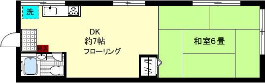 ザアツしげとみ(1DK/2階)の間取り写真