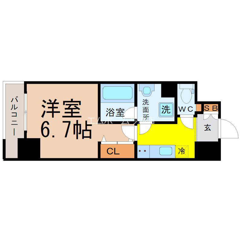 PULCHRA OZONE(1K/3階)の間取り写真