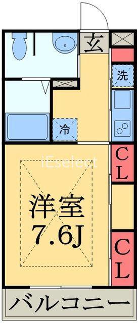 リブリ・MS FLAT(1K/1階)の間取り写真