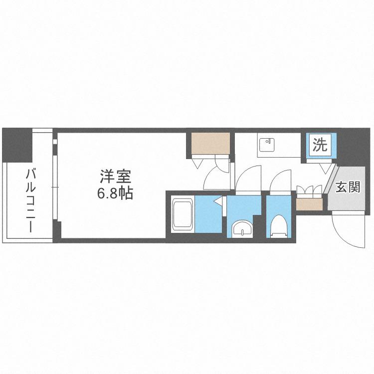 レオンコンフォート堀江公園(1K/9階)の間取り写真