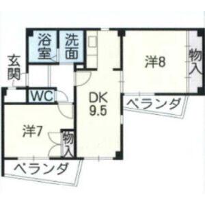 コージーハイツ春日井(2LDK/1階)の間取り写真