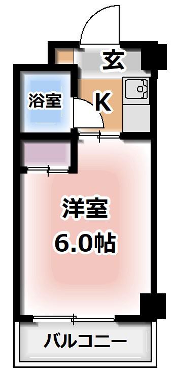エクセレント忍ヶ丘(1K/2階)の間取り写真