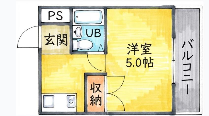 PALハウスK(1K/2階)の間取り写真