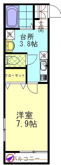 CASA BLANC(1K/3階)の間取り写真
