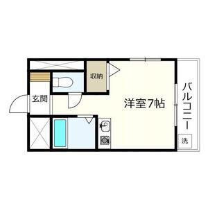 コーポ上土居(ワンルーム/3階)の間取り写真
