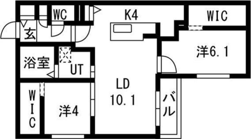 ALPHA GARDEN 豊平(2LDK/2階)の間取り写真