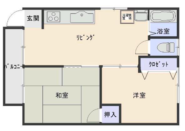 小田ハイツ(2LDK/2階)の間取り写真
