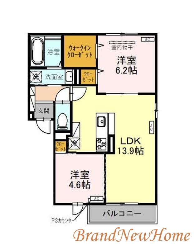D-ROOM CHIYO(2LDK/2階)の間取り写真