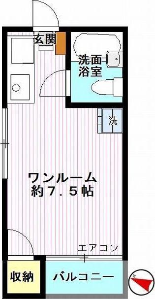 富士ビューティーハイツ(ワンルーム/3階)の間取り写真