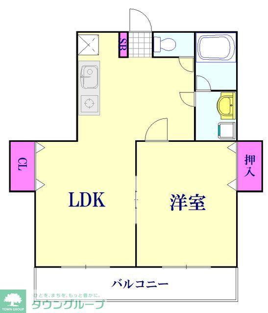 コーポアロフィⅡ(1LDK/1階)の間取り写真
