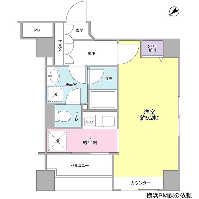 A K レジデンス(1K/10階)の間取り写真