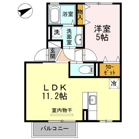 エル パティオII(1LDK/1階)の間取り写真
