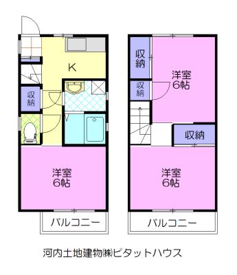 メゾンドアーサVI(3K/1階)の間取り写真
