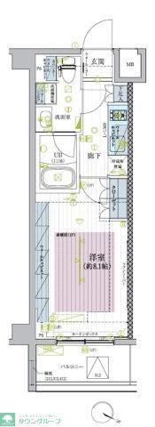 ブライズ蒲田イースト(1K/2階)の間取り写真