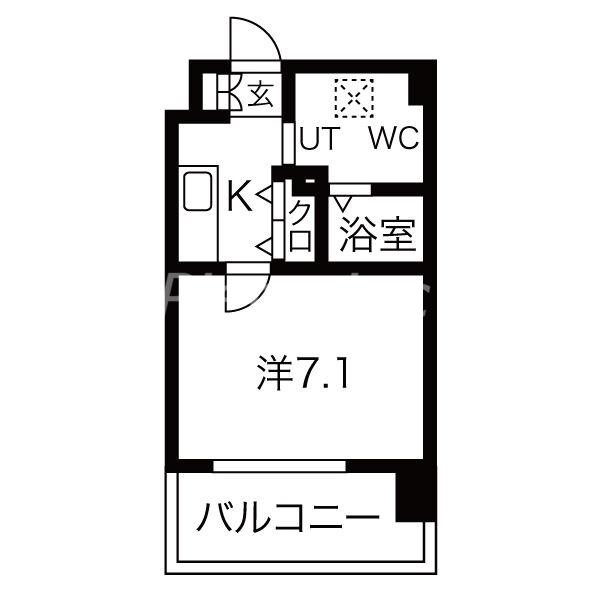 JPレジデンス大阪城東(1K/5階)の間取り写真