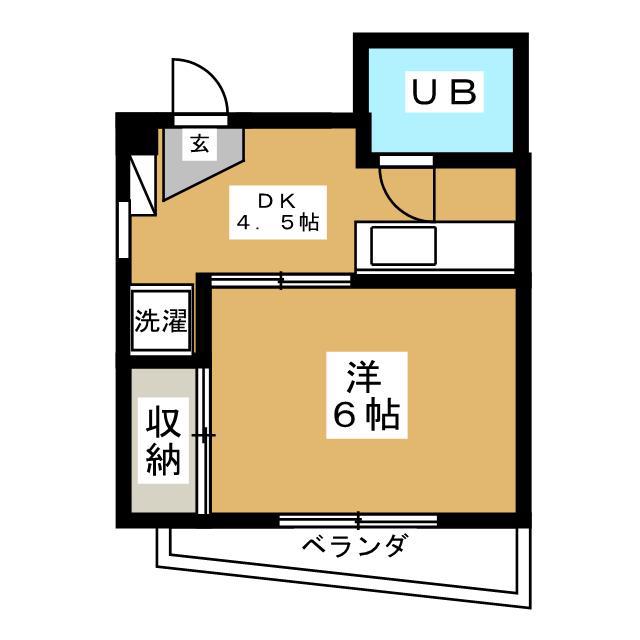 クリンゲルハイツ(1DK/3階)の間取り写真