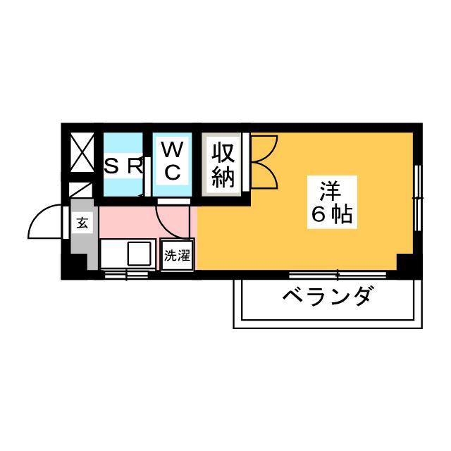 エンゼルハイム(ワンルーム/3階)の間取り写真