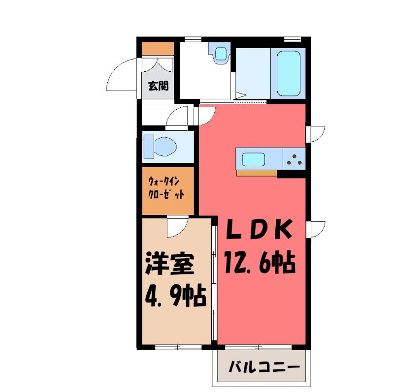 グランドゥ・クレール(1LDK/2階)の間取り写真