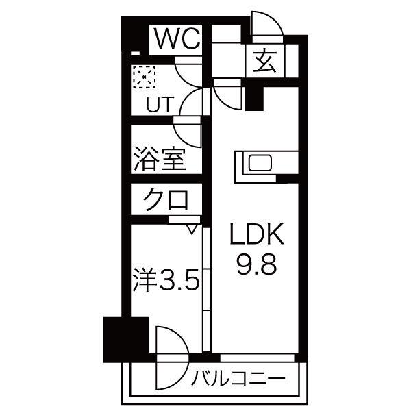 ロコマージョ(1LDK/2階)の間取り写真