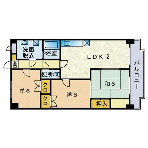 レジデンス鳥飼(3LDK/4階)の間取り写真