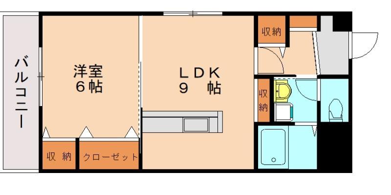 リブハイム土井(1LDK/3階)の間取り写真