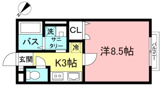 さくら館(1K/2階)の間取り写真