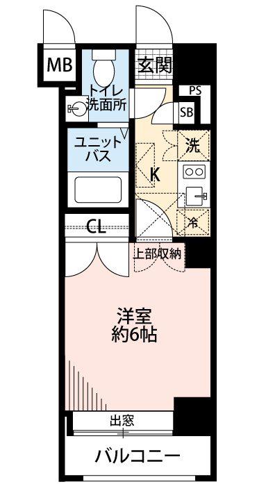 クレタ県庁前(1K/2階)の間取り写真
