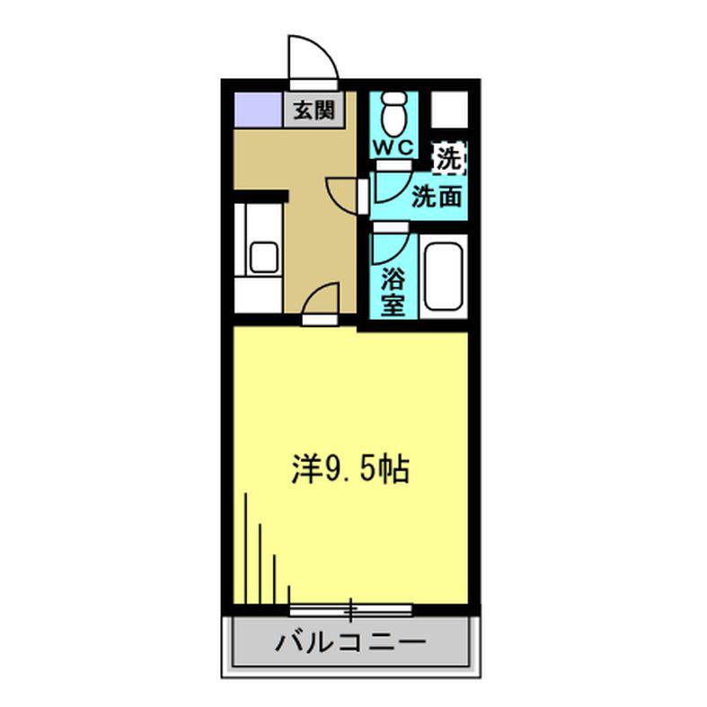 リプレハイレイク(1K/1階)の間取り写真