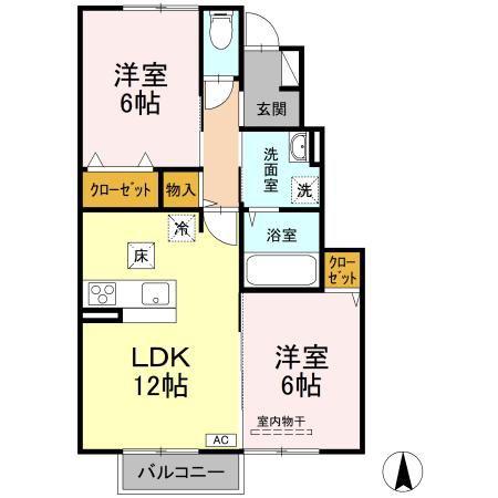 エントピア(2LDK/1階)の間取り写真