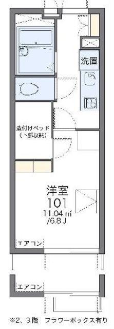 レオパレスグリーン(1K/3階)の間取り写真