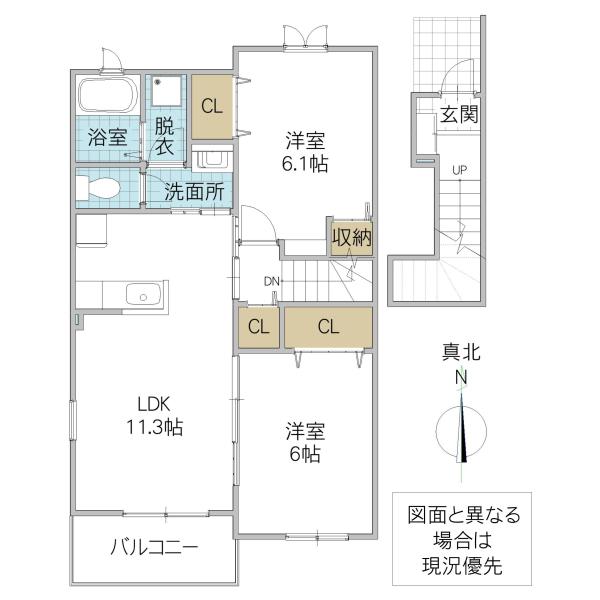ムーンスカイ(2LDK/2階)の間取り写真