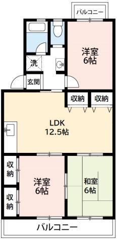 パークハウスあまの(3LDK/4階)の間取り写真