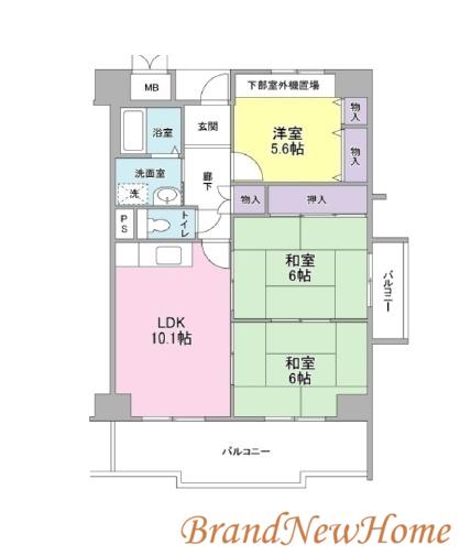 ポルト堺II(3LDK/9階)の間取り写真
