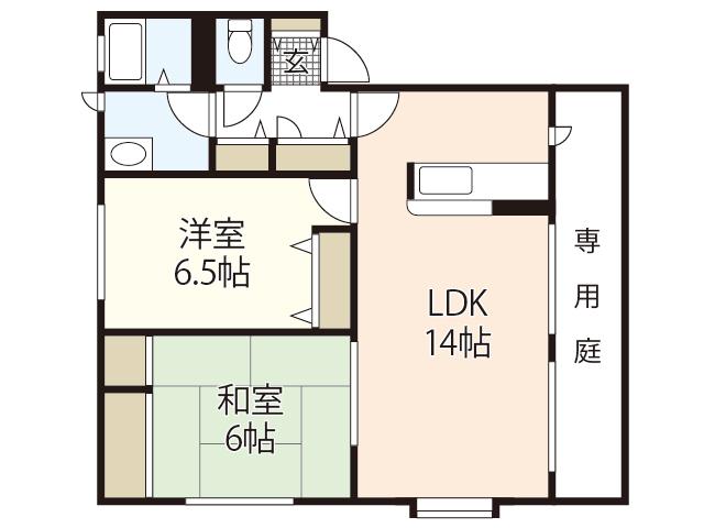 アンサンブル(2LDK/2階)の間取り写真