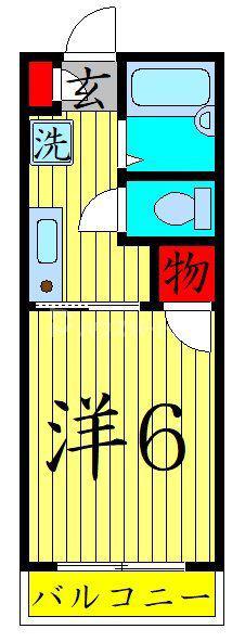 コーポ荻野(1K/1階)の間取り写真