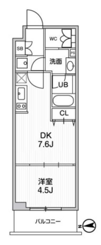 オルタナ中野(1DK/9階)の間取り写真