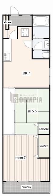 早苗第一ビル(2DK/2階)の間取り写真