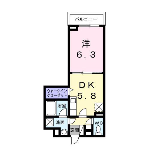 エフ・アクアレル(1DK/1階)の間取り写真