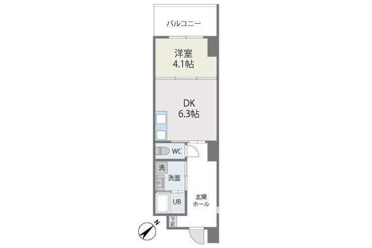 MIMOSA TERRCE(1DK/5階)の間取り写真
