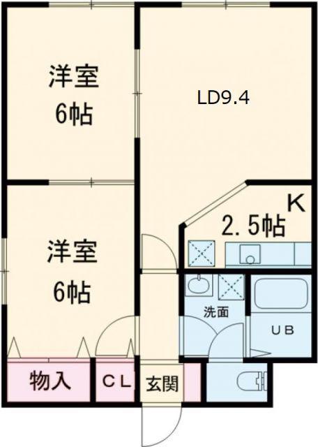 リバティ東郊(2LDK/2階)の間取り写真