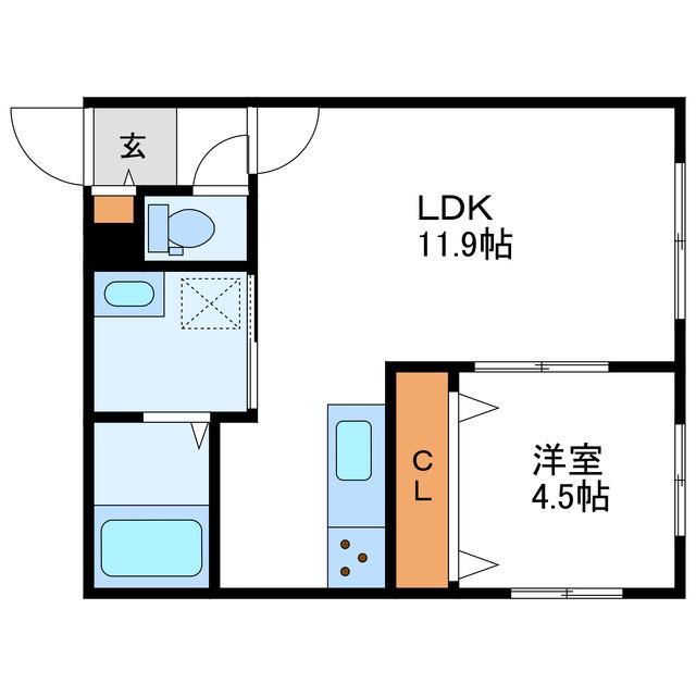 CIAFUL シアフル(1LDK/1階)の間取り写真