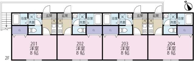 CK久喜南(1K/2階)の間取り写真