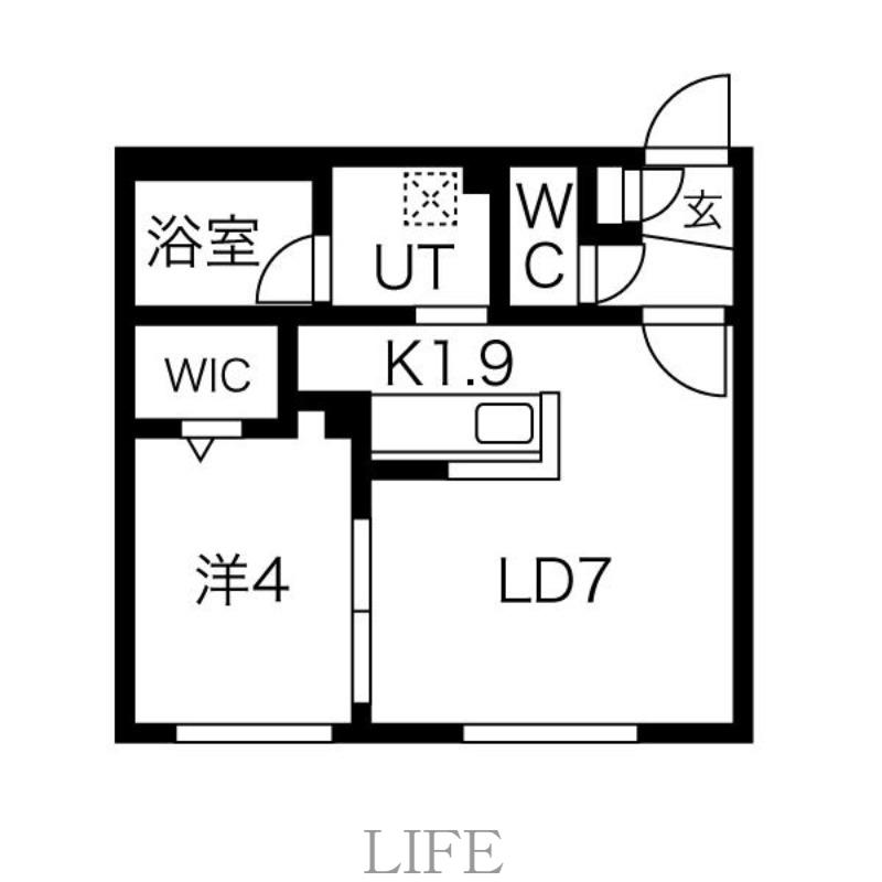 SDY月寒中央 月寒西3ー9MS(1LDK/2階)の間取り写真