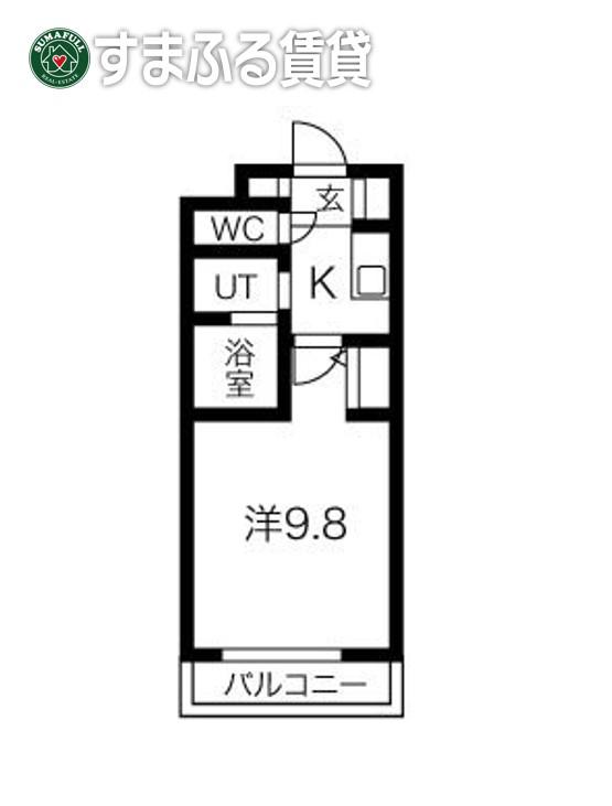 ラ メゾン ドゥ 日名中町(1K/1階)の間取り写真