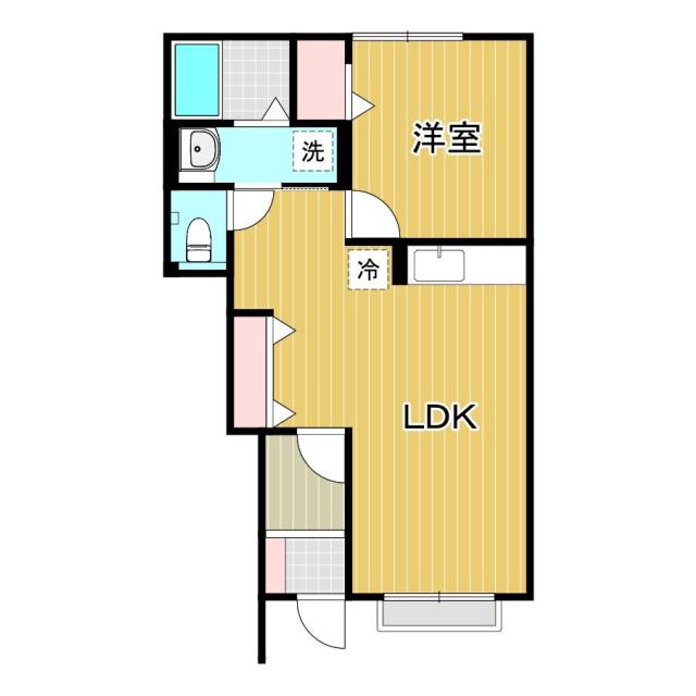 プレジール(1LDK/1階)の間取り写真